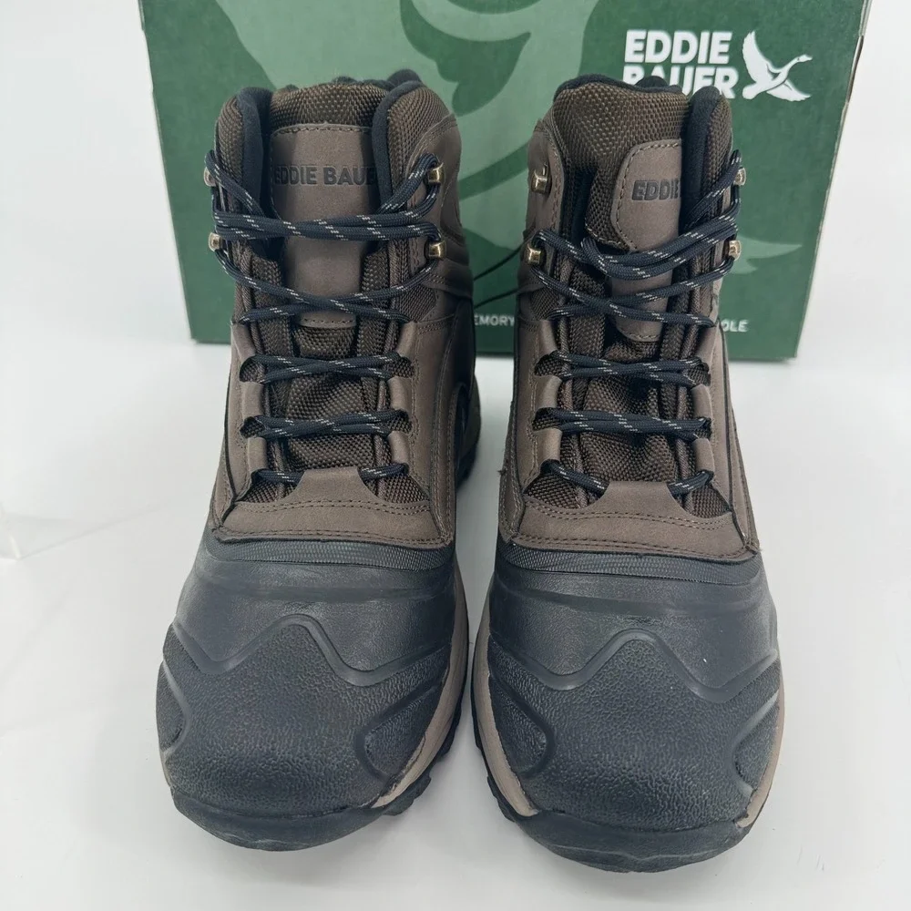 NEW Eddie Bauer Riley Winter Boots MENS Brown Lace Up Insulated Ankle SIZE 9